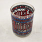 3 Houze Happy Holidays Old Fashioned Stained Glass 3.25"d x 4"h MCM Barware