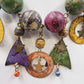 Lot of 3 Beaded & Chain Necklaces Jewelry Tassel Rhinestone Tiger Eye Multicolor