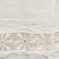 One Pair Of Solid White Curtains w Drawn Thread Lace Inserts 34"x26" Per Panel