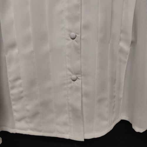 Worthington White Essentials Pleated Long Sleeve Blouse Size 10 Women