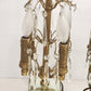 2 Gilt Brass Candelabra Table Lamps Antique Drop Crystal Prisms 4 Candle Lights
