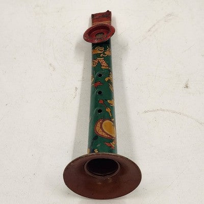 Metal Tin Lithograph Horn Kazoo 6.75" Cartoon Characters Toy Musical Instrument