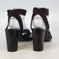 Fioni Vasper-01 Platform Heels Women 8.5 Brown Suede Crisscross Strappy Sandals