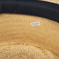 Sun Hat Straw Natural Woven Fedora Women’s Size Large Made in Mexico Wide Brim