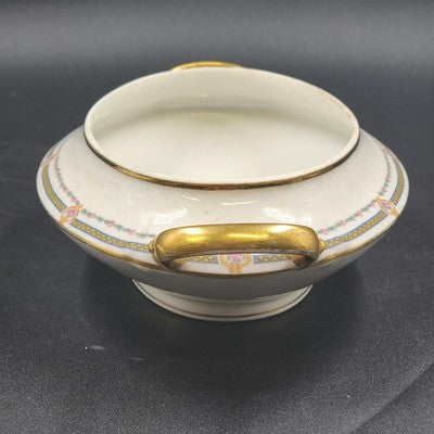 Covered Vegetable Serving Dish Old Abbey Limoges France Antique 12.5" Decorated