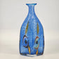 Milano Murano Sommerso Art Glass Vase Blue White Eyes 11.5 Inch