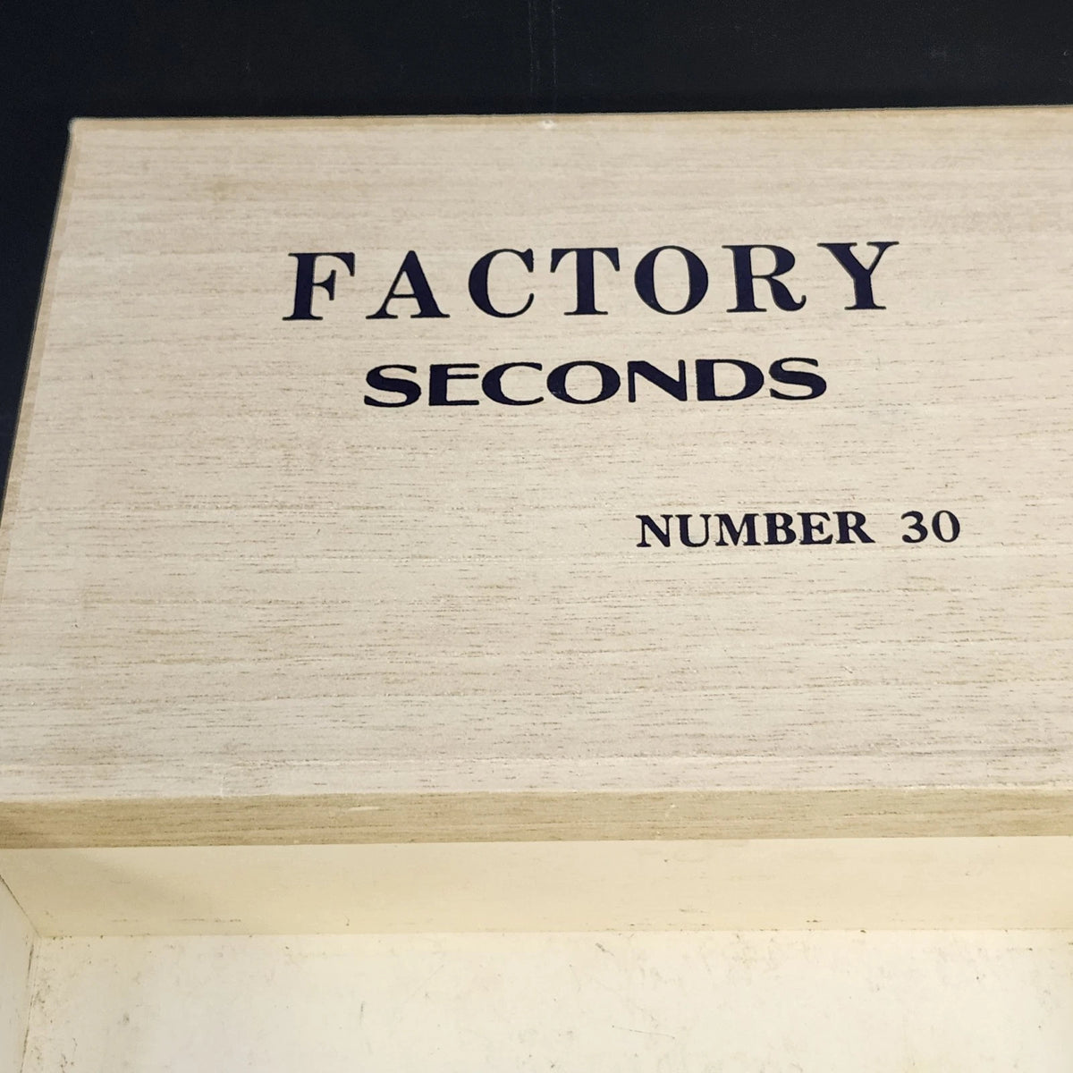 Factory Seconds Number 30 Empty Cigar Box Cardboard Hinged Storage 8.5" Vintage
