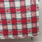 Christmas Woven Checkerboard Tablecloth Santa Snowman Red Green 52" x 72"