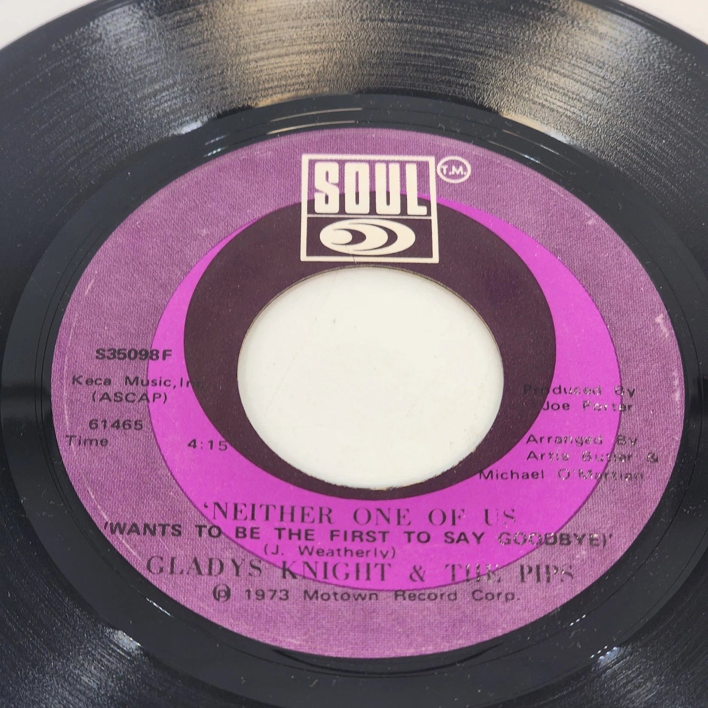 Gladys Knight Neither One of Us 45RPM 1973 Soul Vinyl