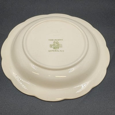 Stetson Pottery Joy 8.25" Serving Bowl Hand Painted Red Yellow Floral 1950s