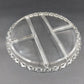 Condiment Dish Plate Divided Five Section Part Clear Glass Bubble Edge 11.25"