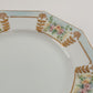 Tirschenreuth Bavaria Decagon Salad Plate Blue Border Enameled Flowers Gold Trim