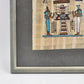 Framed Egyptian Papyrus Painting God Ra Hieroglyphs Tschunko W. Germany Vintage
