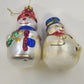 Lot 2 Blown Glass Snowman Christmas Ornaments Mercury Glass 5.75" & 4.75" Vtg