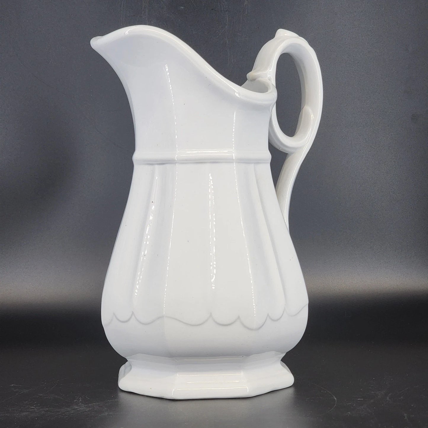 Antique Davenport White Ironstone Water Pitcher Staffordshire