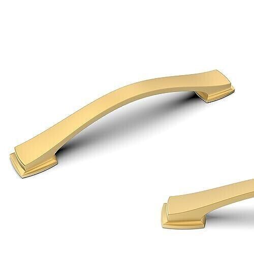 10 Pack Gold Cabinet Handles Brushed Brass Cabinet Pulls 5 inch Hole Center 7x1"