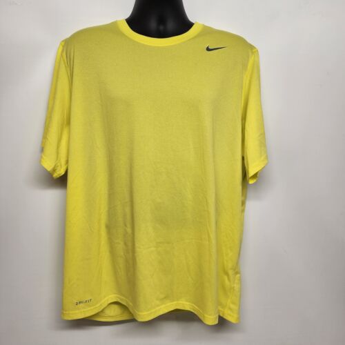 Nike Dri-Fit Short Sleeve T-Shirt Men's XL Polyester Yellow Reflective Trim