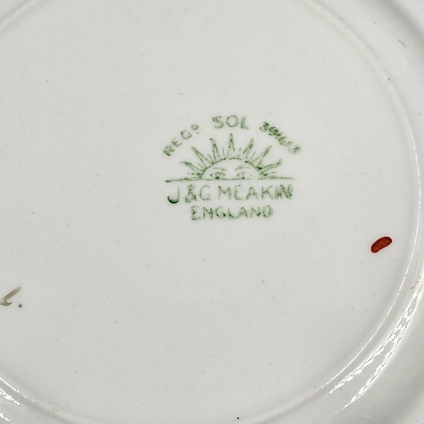 6 Nebraska Blue Dessert Pie Plates 7" England Blue Rim Flower Accent J&G Meakin