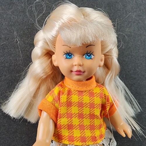 Kid Kore Vintage 1995 Doll Figure Blue Eyes Girl Blond Hair Twist Waist braids