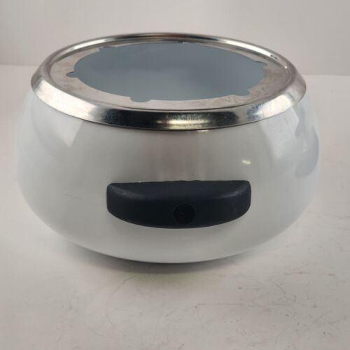 Fondue Pot Burner Enamal Stand White Black Unused Stainless