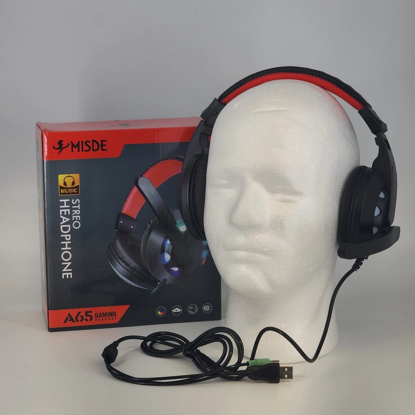 MISDE A65 Wired Gaming Headset Headphones w Microphone Black New In Box