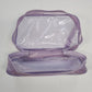 Purple Clear Vinyl Cosmetic Makeup Bag Zip Travel Toiletry Case 6.5" China