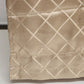 Smooth Light Golden Beige Woven Diamond Pattern Two Rod Curtain Panels 82"x38"