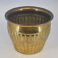 Brass Planter Pot Ribbed Bowl India 8.5"d Indoor Outdoor Plant Holder Decor Vtg