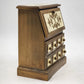 Musical Jewelry Box Wood Wind Up Hinge Top Desk 2 Shelves & 2 Drawers Gold Works