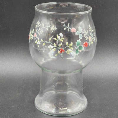 Pfaltzgraff Winterberry 1995 Glass Floating Candle Holder Floral