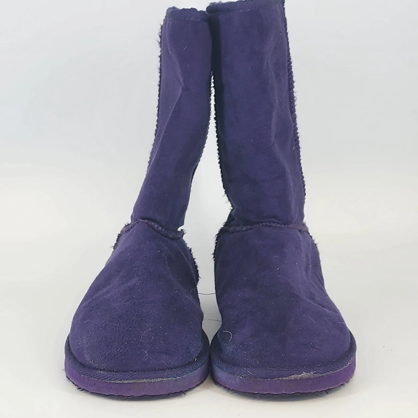 Isaac Mizrahi Purple Faux Suede Ankle Boots Womens Size 9 Fur Lined