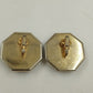 Gold Tone with Faceted Blacks Faceted Bead Octangle Clip On Earrings Jewelry