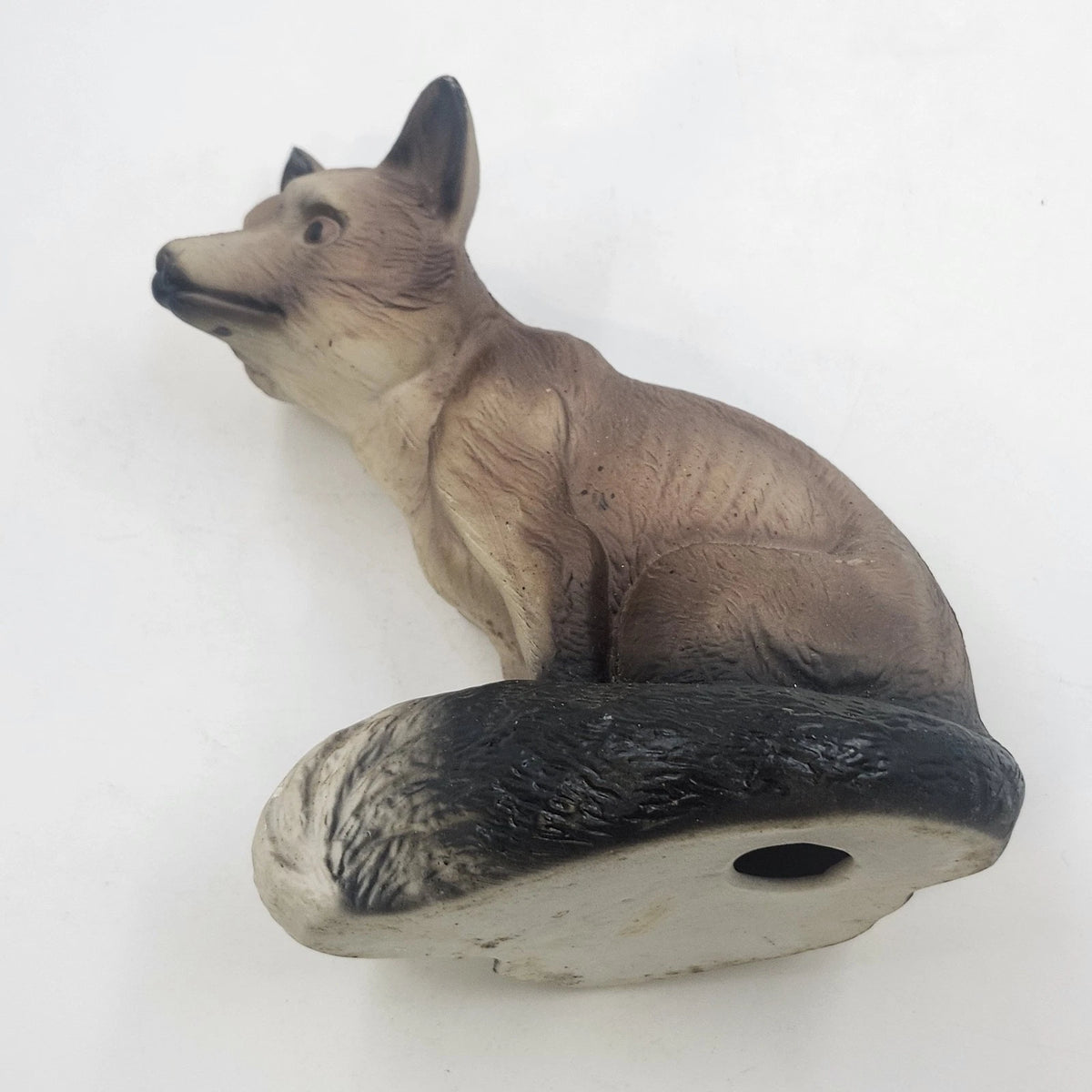 Fox Figurine 5.5" Sitting Brown Cream Bushy Tail Wildlife Animal Rustic Decor