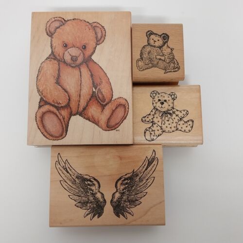 All Night Media Teddy Bears & JudiKins Angels Cherubs Rubber Stamps Set of 4