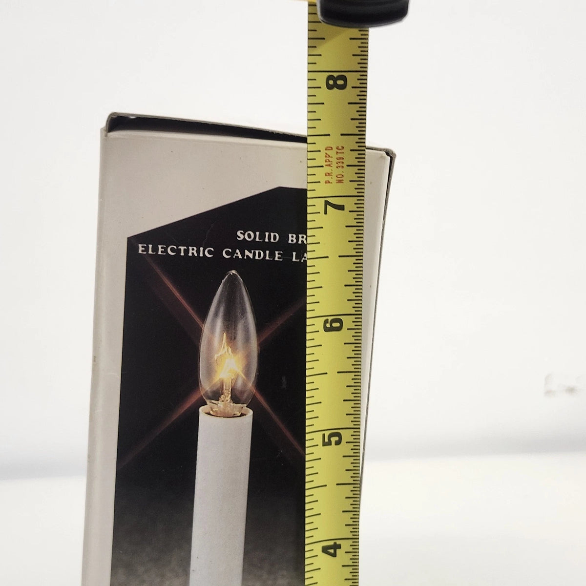 Pair of Electric Candle Lamps Solid Brass Boxed Christmas 7.5" Taiwan