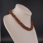 Amber Brown Faceted Bead Sequin Necklace Twisted Multi Strand Statement Vintage