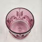 Pilgrim Glass Adams Cranberry Old Fashioned Glass – Engraved Damask Pattern | 3.5" x 4" Vintage Double Tumbler | Elegant Barware
