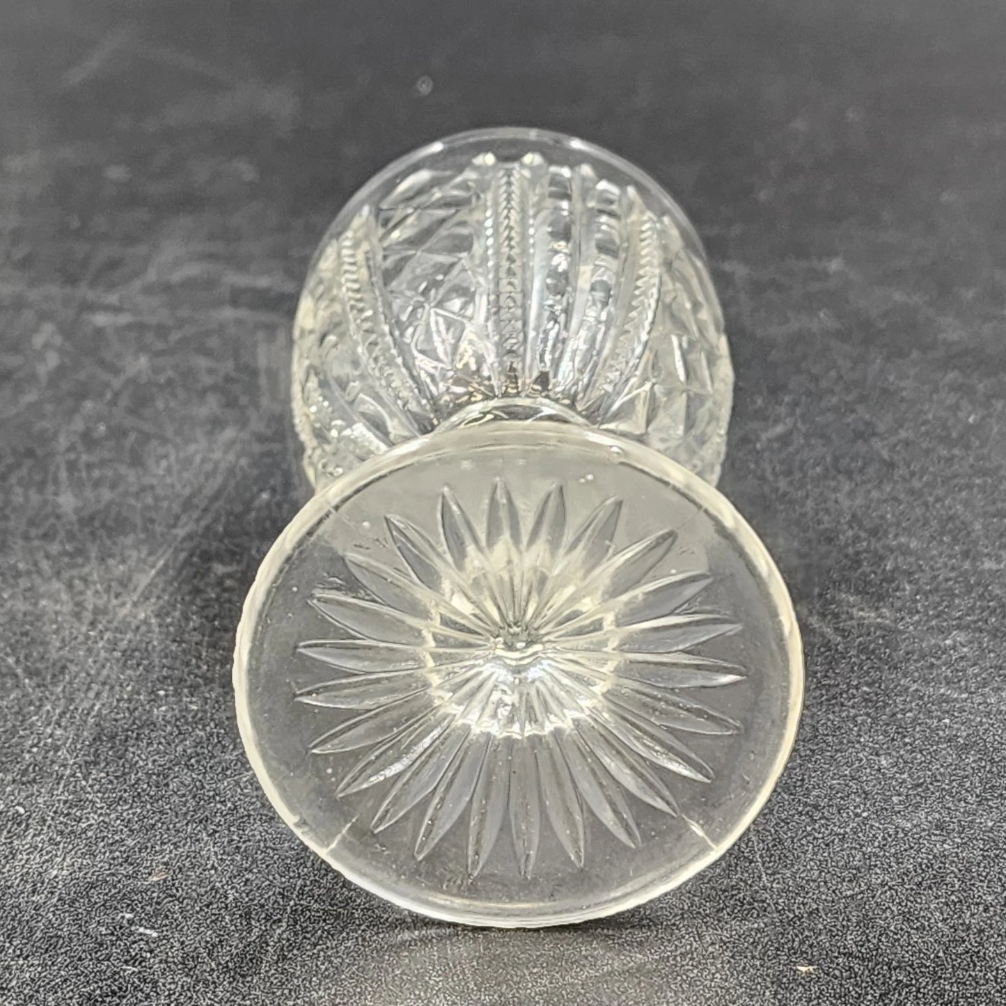 7 Cordial Shot Glasses Clear Pedestal Early American Pattern Glass Assorted 4"