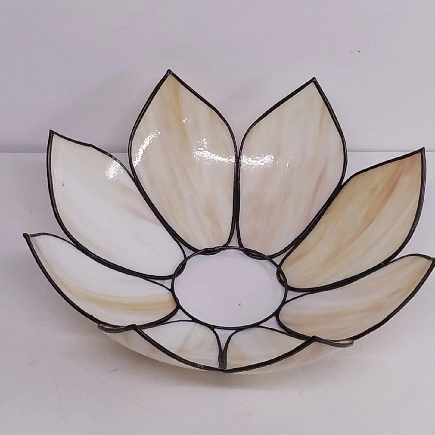 Vintage Slag Glass Tulip Pendant Lamp Shade 17 Inch Brass Fitter
