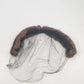 Mink Fur Pillbox Fascinator Net Veil Brown MCM Head Band Head Piece Vintage
