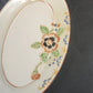 Porcelain Oval Serving Dish Plate 6" Hand Painted Floral Orange Trim Japan