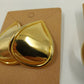Set of Two Pair Large Gold Tone Pierced Earrings Chunky Hoop & Teardrop Shaped