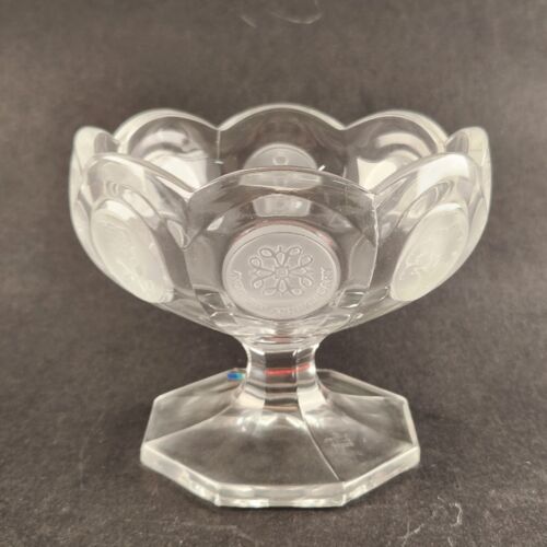 Avon Fostoria Glass Sherbet Dish Footed Bowl Coin Pattern 1977 91st Anniversary