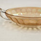Jeannette Iridescent Carnival Glass Marigold Bowl Twin Clear Handle Large 10.5"