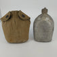 US Military WWII Metal Water Canteen Canvas Cover Army Field Gear Vintage