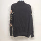 Living Doll Floral Zip Up Jacket XL Black Y2K Goth Fairy Top