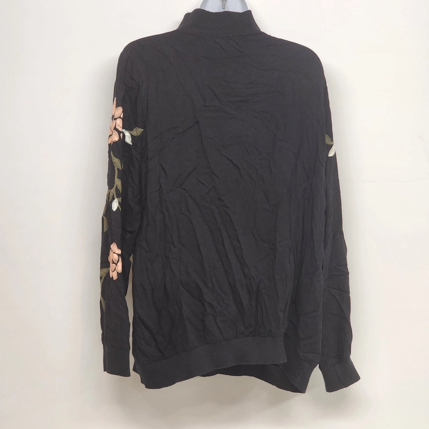 Living Doll Floral Zip Up Jacket XL Black Y2K Goth Fairy Top