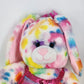 Build A Bear Tie Dye White Pastel Spotted Bunny Rabbit Plush 16" Pink Dress