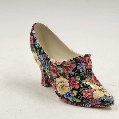 Royal Winton Porcelain Shoe Figurine 6" Grimwades Florence Floral England 1995