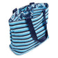 Vera Bradley Straw Stripe Tote Blue Wave Medallion Bag Beach Shoulder 15 x 14"